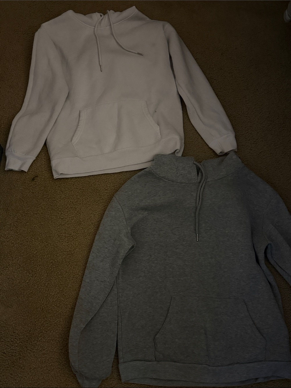 SHEIN Kids Two-Pack Hooded Sweatshirts in White and Gray